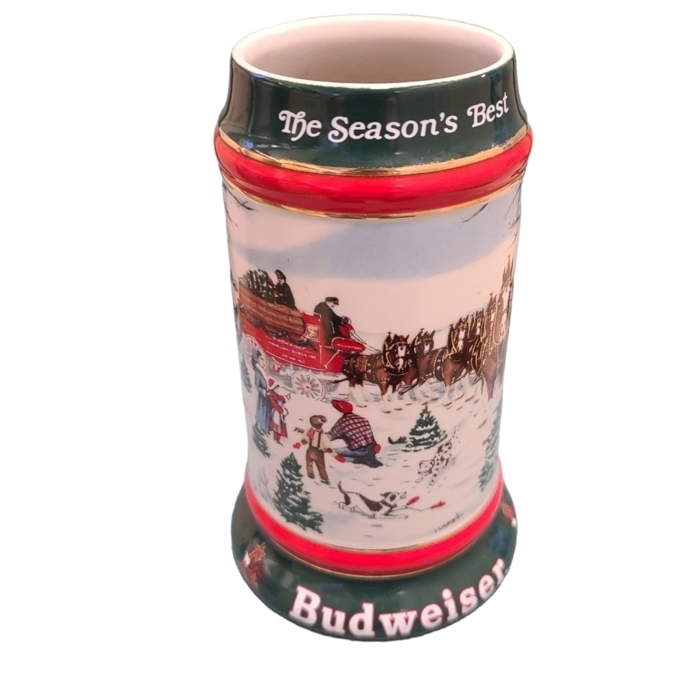 Budweiser Clydesdale Holiday stein 1991